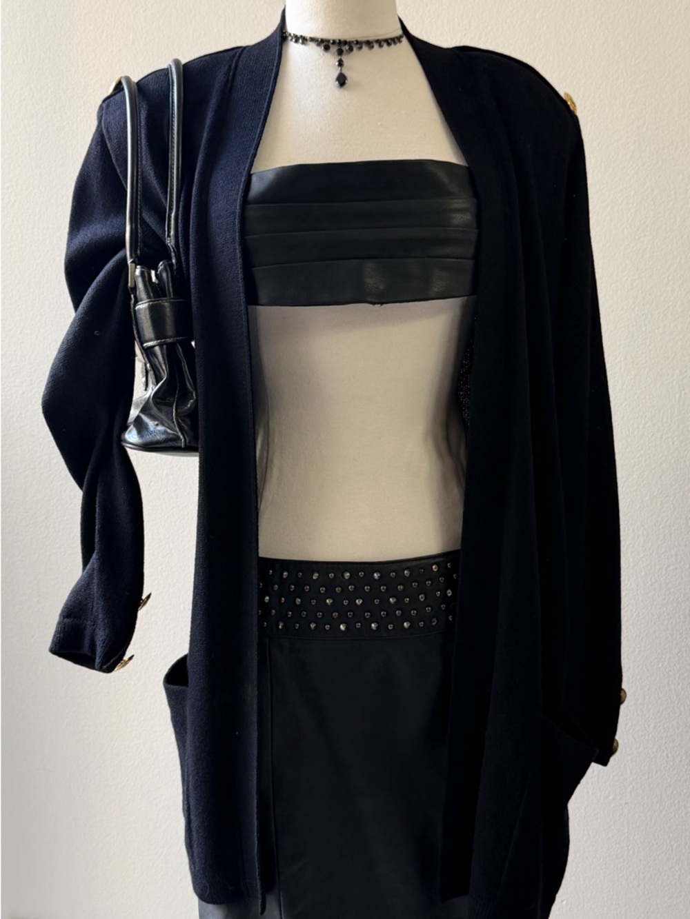 Zadig & Voltaire Black Studded Leather Skirt